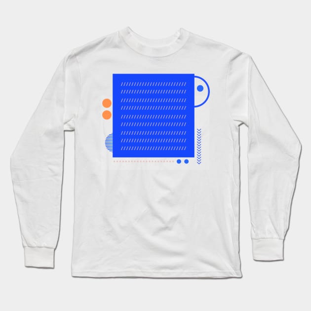 Geometric Blue and orange cool graphic Long Sleeve T-Shirt by soycarola